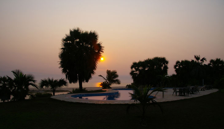 piscine coucher de soleil
