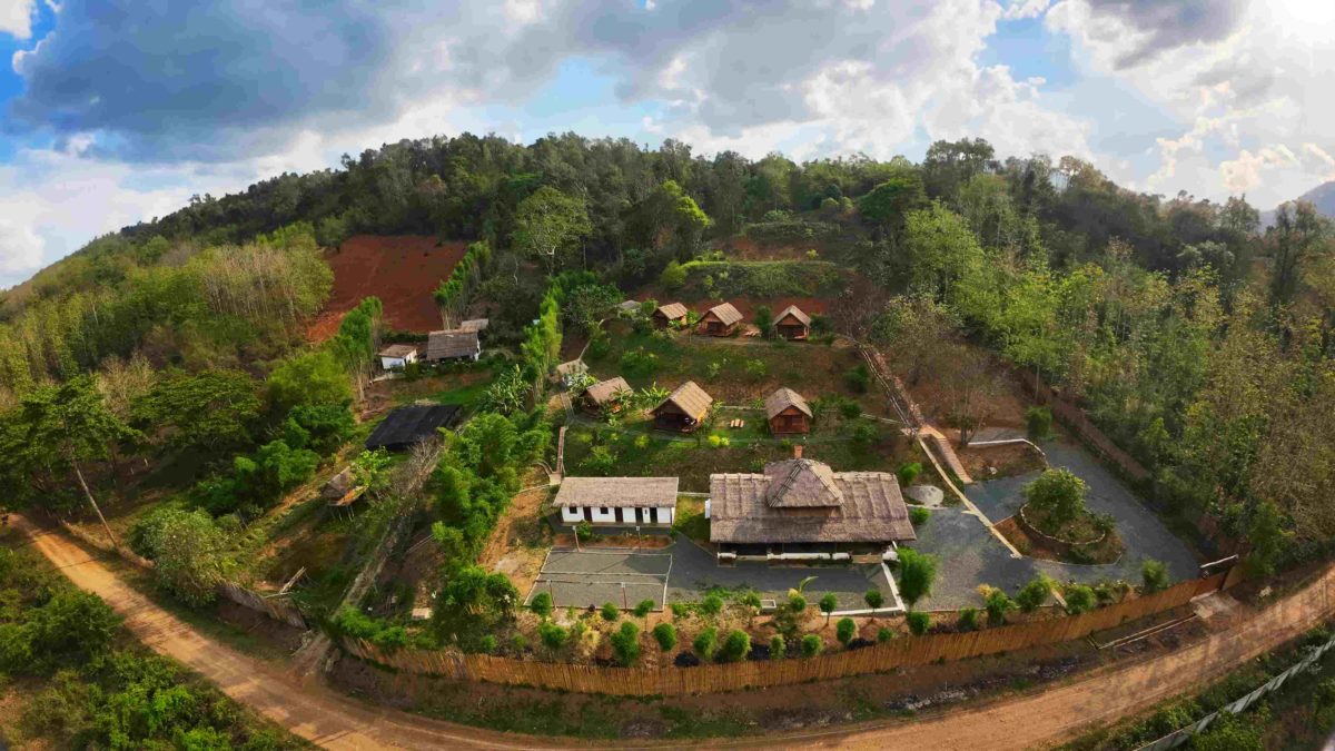 Vue aérienne du lodge à vendre au Laos